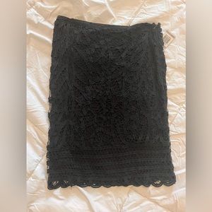 INC deep black lace pencil skirt. Size 0